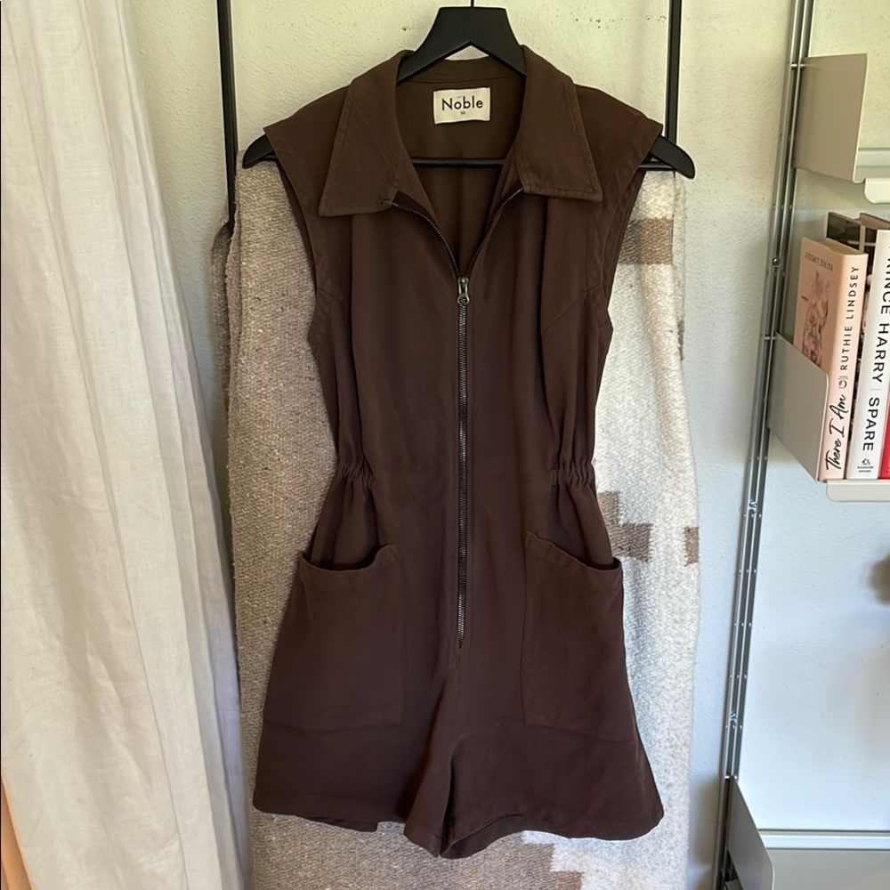 Women's Brown Sleeveless Romper